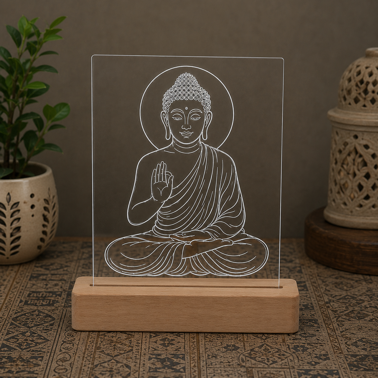 Gautam Buddha Acrylic LED Decor Light - Image 2