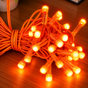 15m LED Diwali Light – Orange 8mm LED