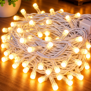 50m LED Diwali Light – Warm White 8mm LED