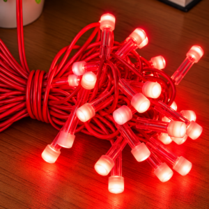 15m LED Diwali Light – Red 8mm LED