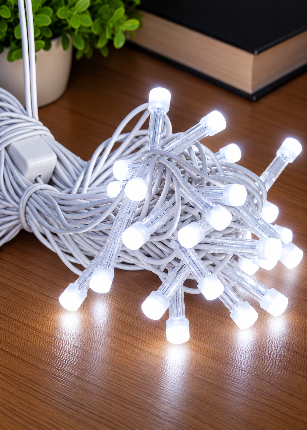 20m LED Diwali Light – White 8mm LED